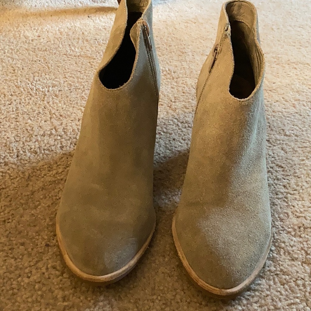 Beige suede booties.  Worn one time!